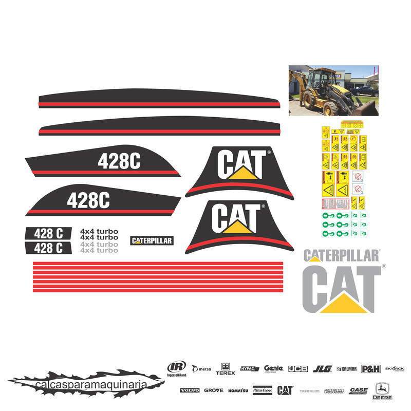 JUEGO DE CALCAS DE RESTAURACION PARA CAT 428C VJO