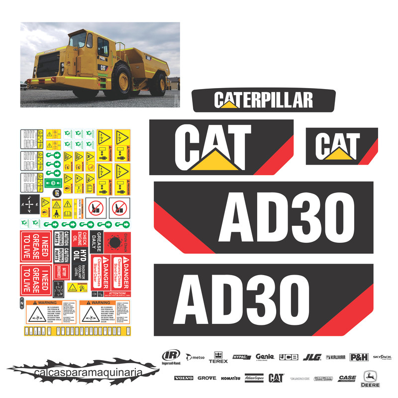 JUEGO DE CALCAS DE RESTAURACION PARA CAT AD30 
