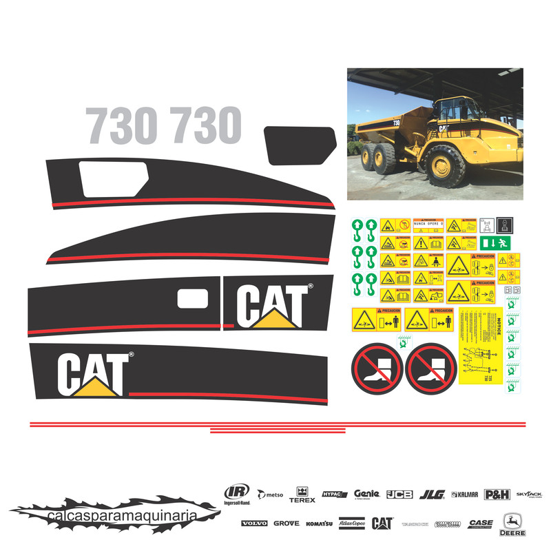 JUEGO DE CALCAS DE RESTAURACION PARA CAT 730 VJO
