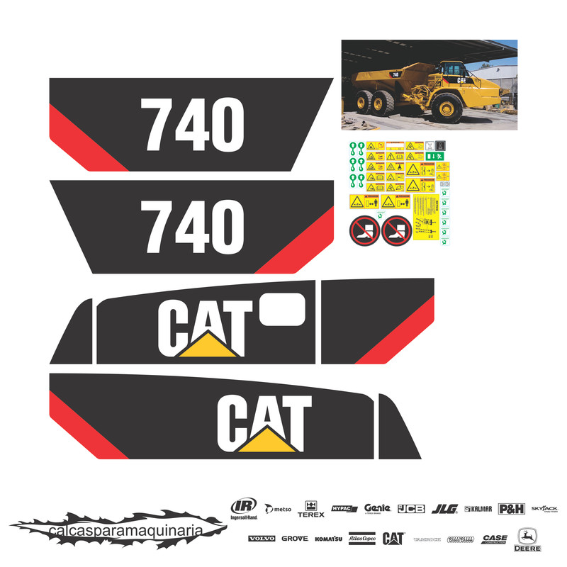 JUEGO DE CALCAS DE RESTAURACION PARA CAT 740 NVO