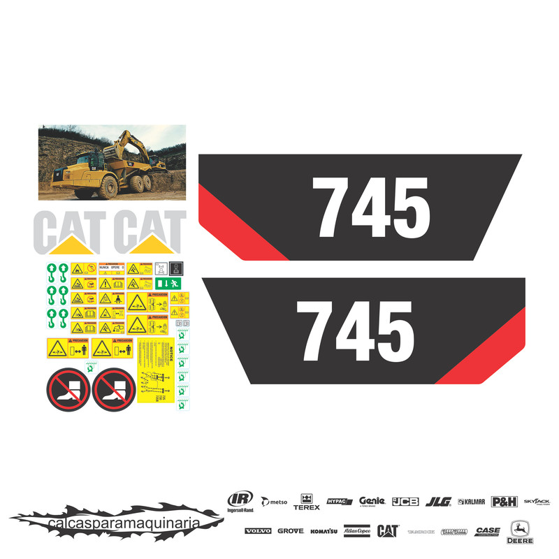 JUEGO DE CALCAS DE RESTAURACION PARA CAT 745 NVO