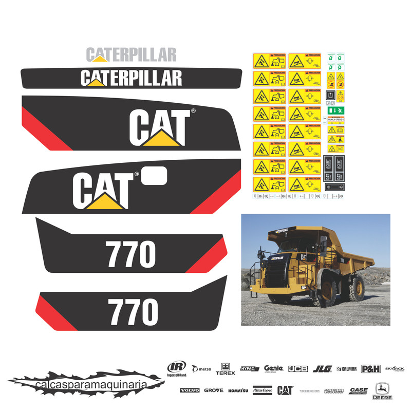 JUEGO DE CALCAS DE RESTAURACION PARA CAT 770 NVO