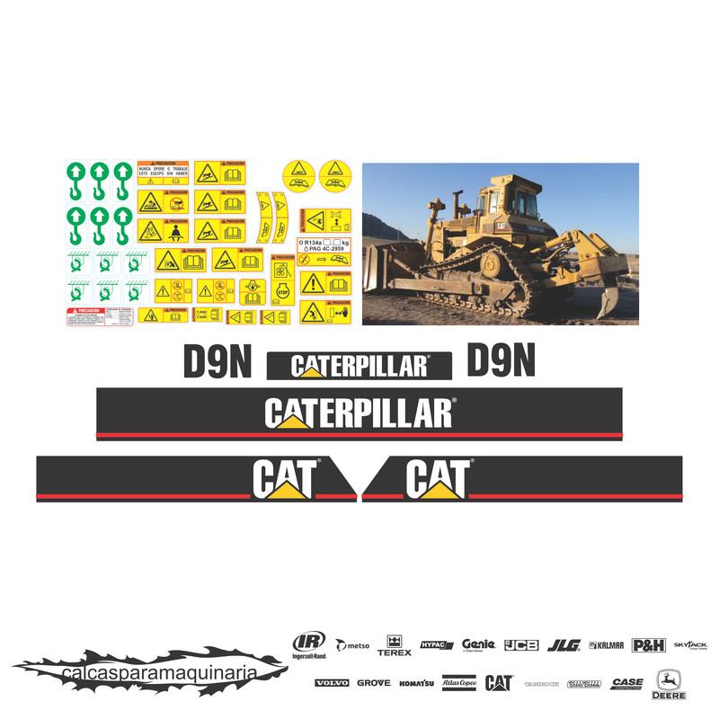 JUEGO DE CALCAS DE RESTAURACION PARA CAT D9N VJO