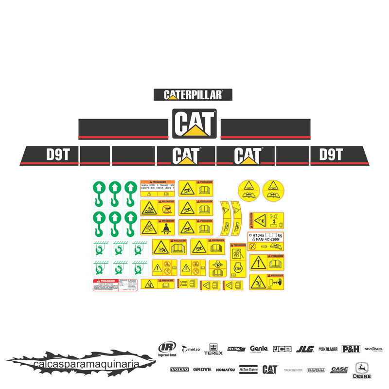 JUEGO DE CALCAS DE RESTAURACION PARA CAT D9T VJO