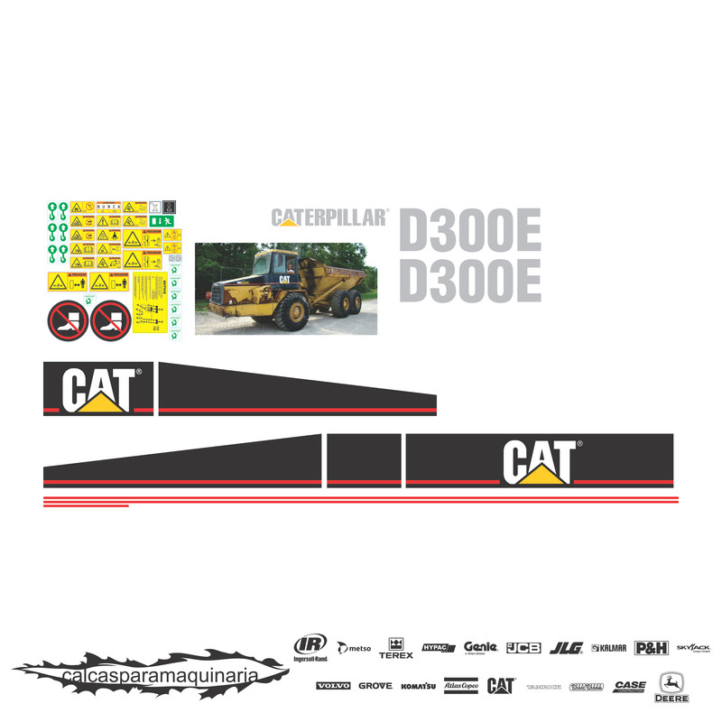 JUEGO DE CALCAS DE RESTAURACION PARA CAT D300E VJO 