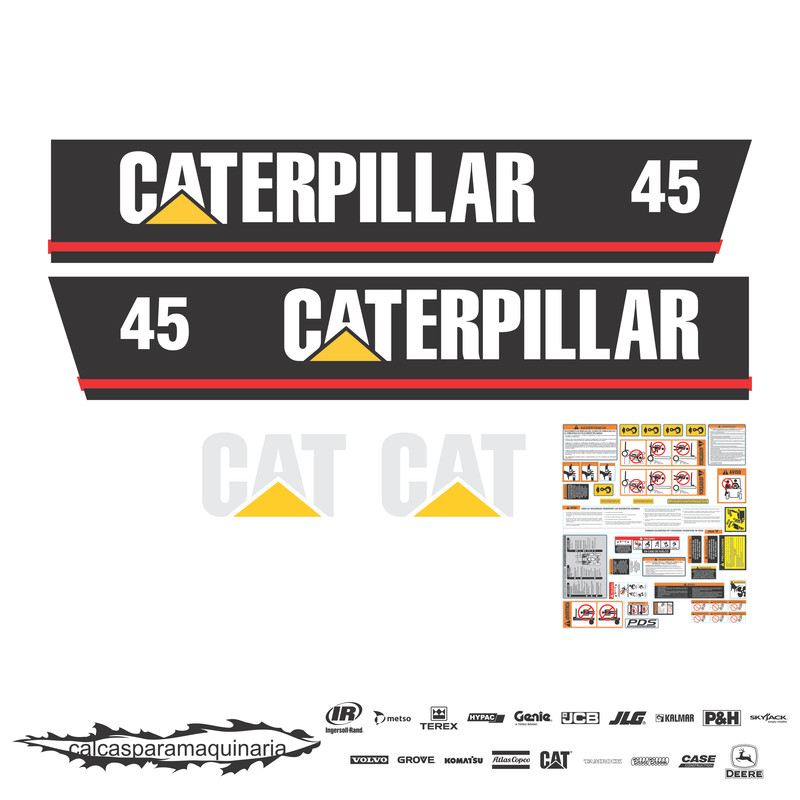 JUEGO DE CALCAS DE RESTAURACION PARA CAT DP45 VJO
