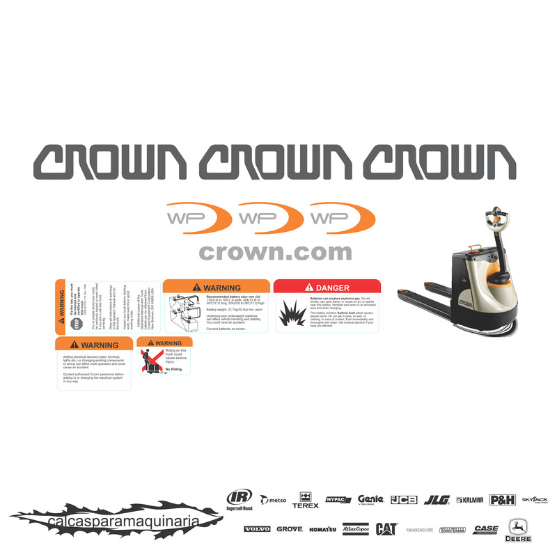 JUEGO DE CALCAS DE RESTAURACION PARA CROWN WP2045 