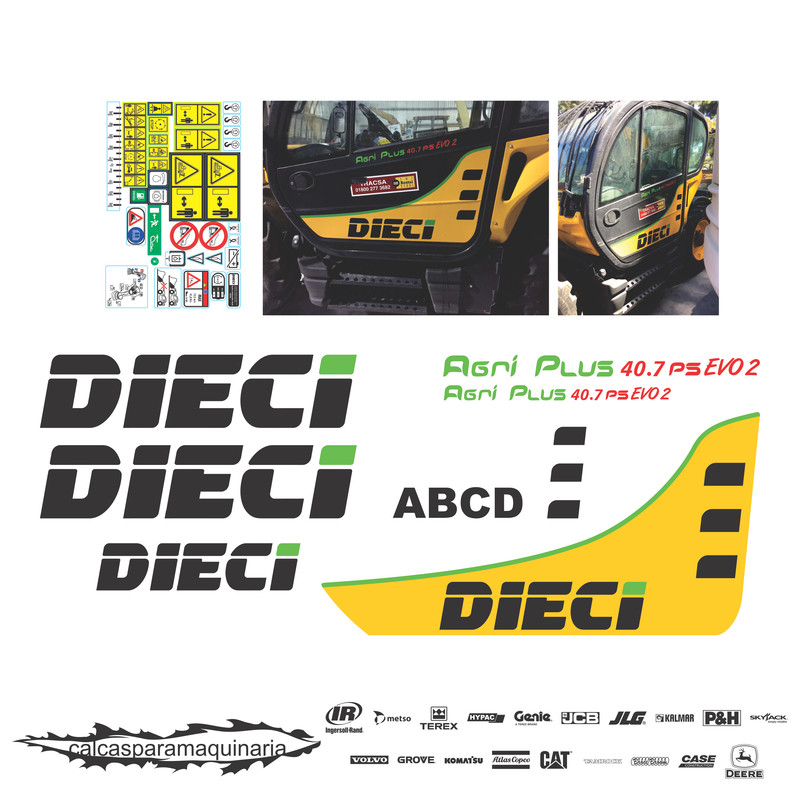 JUEGO DE CALCAS DE RESTAURACION PARA DIECI 40.7 AGRIPLUS