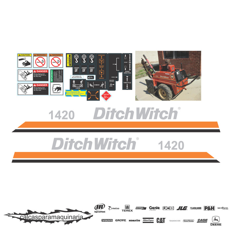 JUEGO DE CALCAS DE RESTAURACION PARA DITCH WITCH 1420