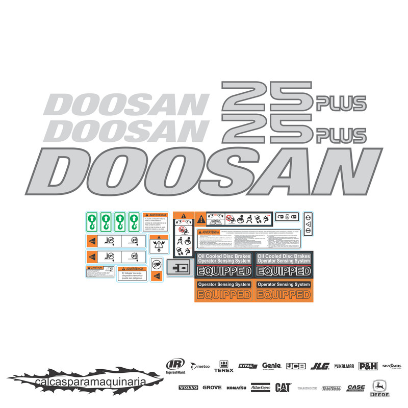 JUEGO DE CALCAS DE RESTAURACION PARA DOOSAN GP25 PLUS VJO