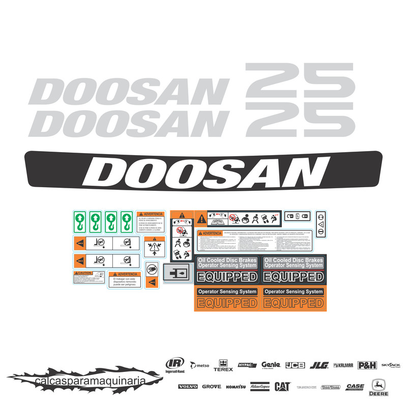 JUEGO DE CALCAS DE RESTAURACION PARA DOOSAN GP25 NVO