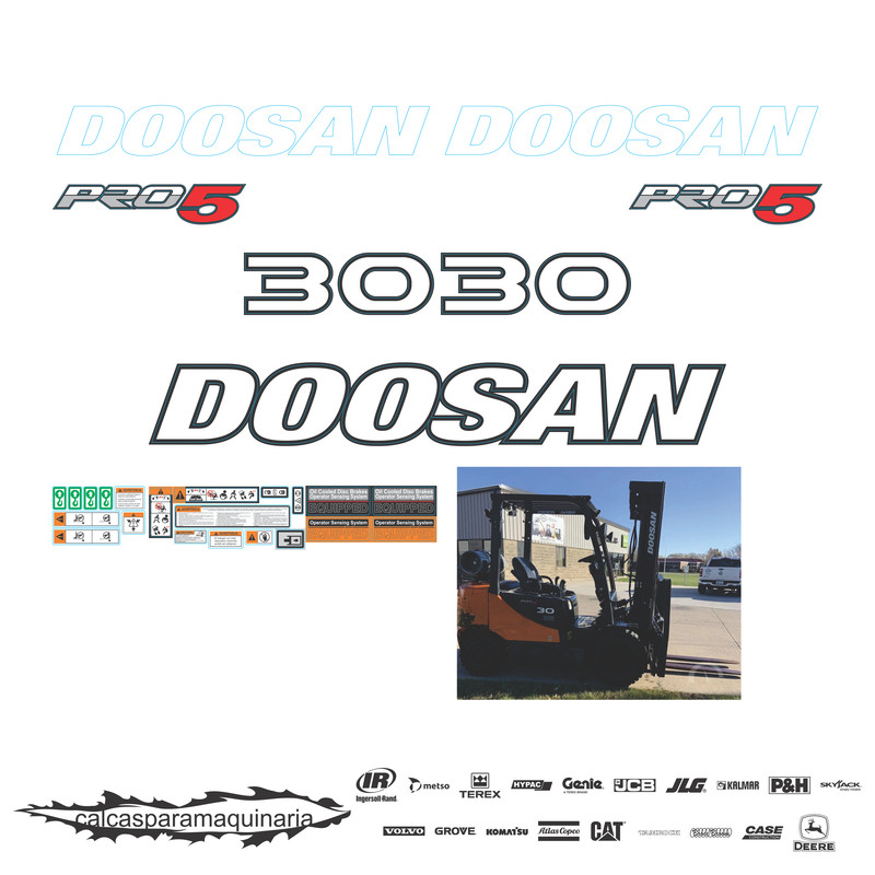 JUEGO DE CALCAS DE RESTAURACION PARA DOOSAN GP30 PRO5