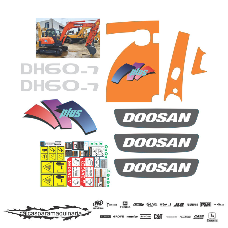 JUEGO DE CALCAS DE RESTAURACION PARA DOOSAN DH60-7 LCA