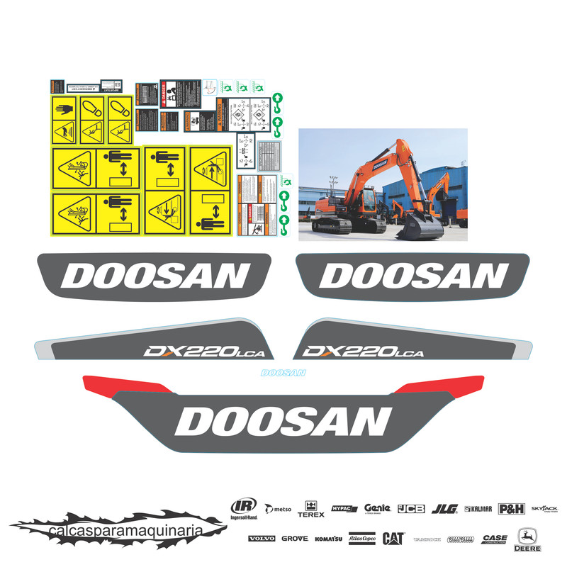 JUEGO DE CALCAS DE RESTAURACION PARA DOOSAN DX220 LCA