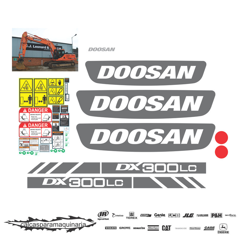 JUEGO DE CALCAS DE RESTAURACION PARA DOOSAN DX300 LC