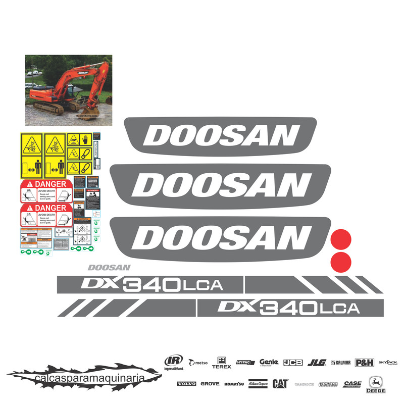 JUEGO DE CALCAS DE RESTAURACION PARA DOOSAN DX340 LCA