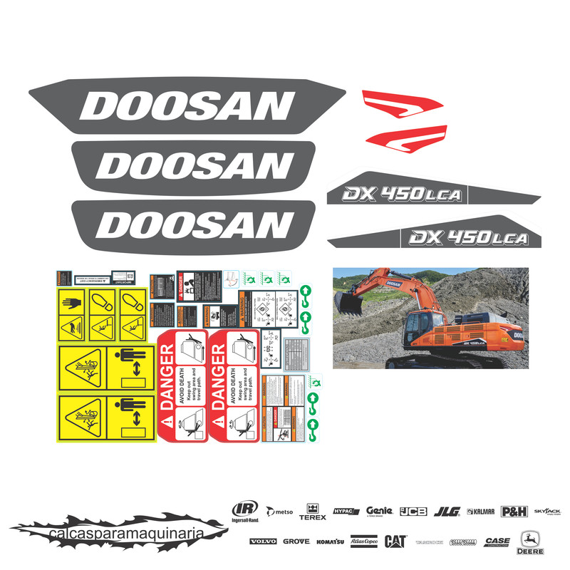 JUEGO DE CALCAS DE RESTAURACION PARA DOOSAN DX450 LCA