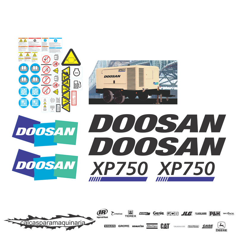 JUEGO DE CALCAS DE RESTAURACION PARA DOOSAN XP750
