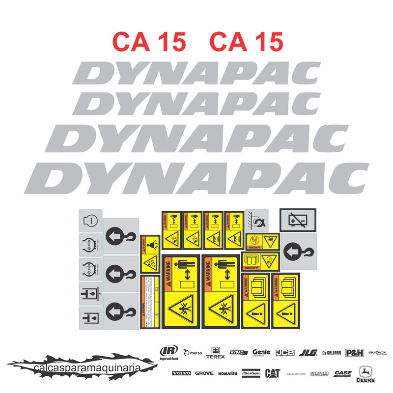 JUEGO DE CALCAS DE RESTAURACION PARA DYNAPAC CA15