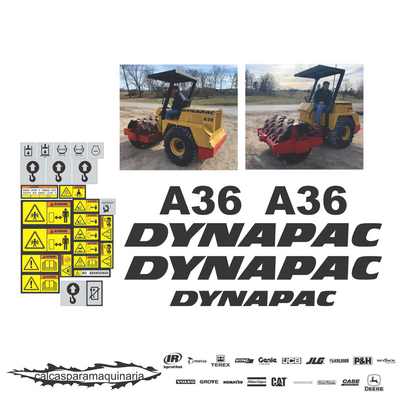 JUEGO DE CALCAS DE RESTAURACION PARA DYNAPAC A36