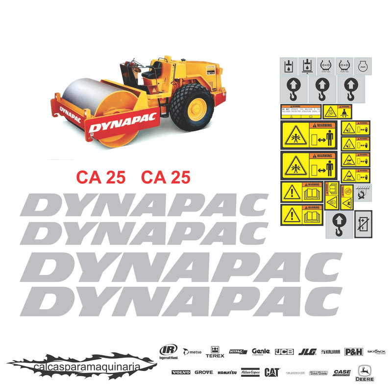 JUEGO DE CALCAS DE RESTAURACION PARA DYNAPAC CA25