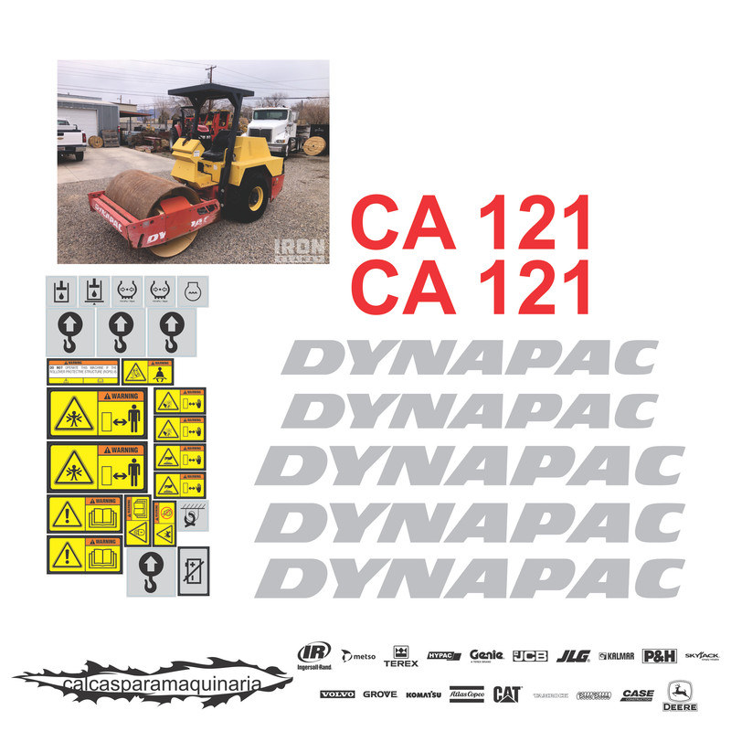 JUEGO DE CALCAS DE RESTAURACION PARA DYNAPAC CA121