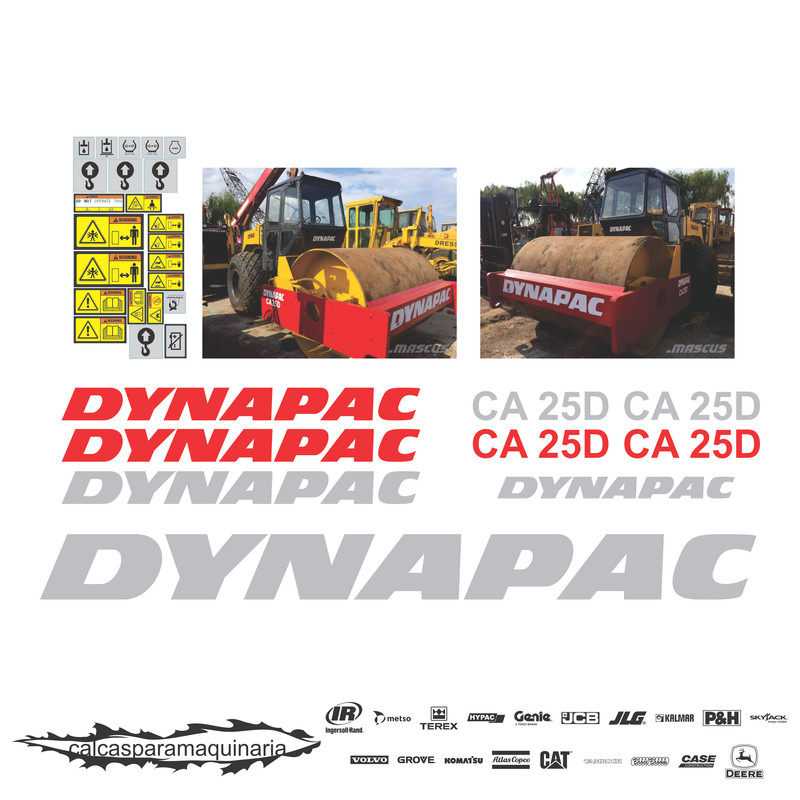 JUEGO DE CALCAS DE RESTAURACION PARA DYNAPAC CA25D