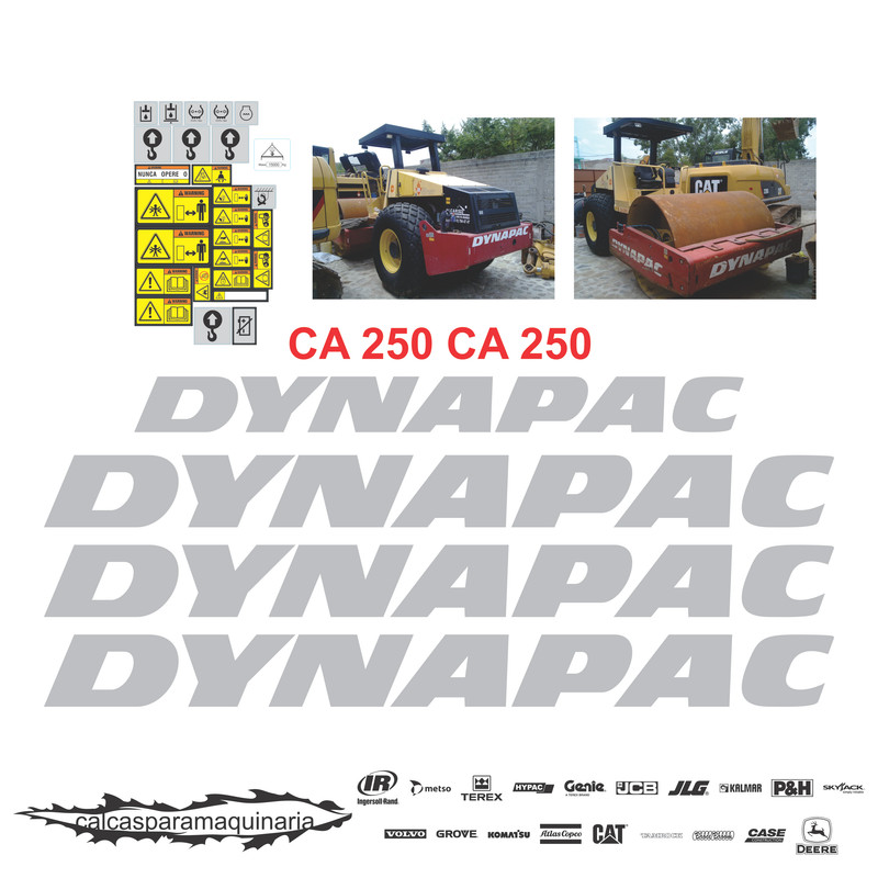 JUEGO DE CALCAS DE RESTAURACION PARA DYNAPAC CA250