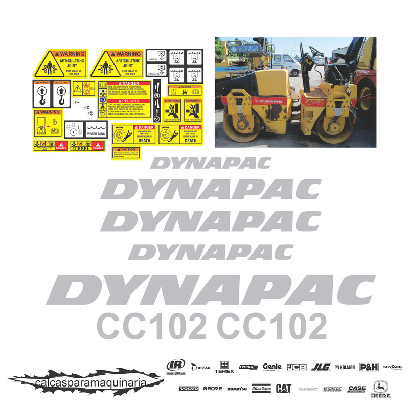 JUEGO DE CALCAS DE RESTAURACION PARA DYNAPAC CC102 