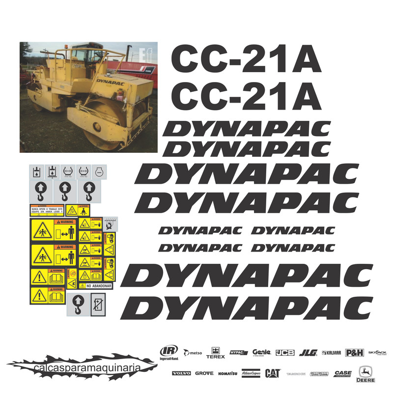 JUEGO DE CALCAS DE RESTAURACION PARA DYNAPAC CC21A 