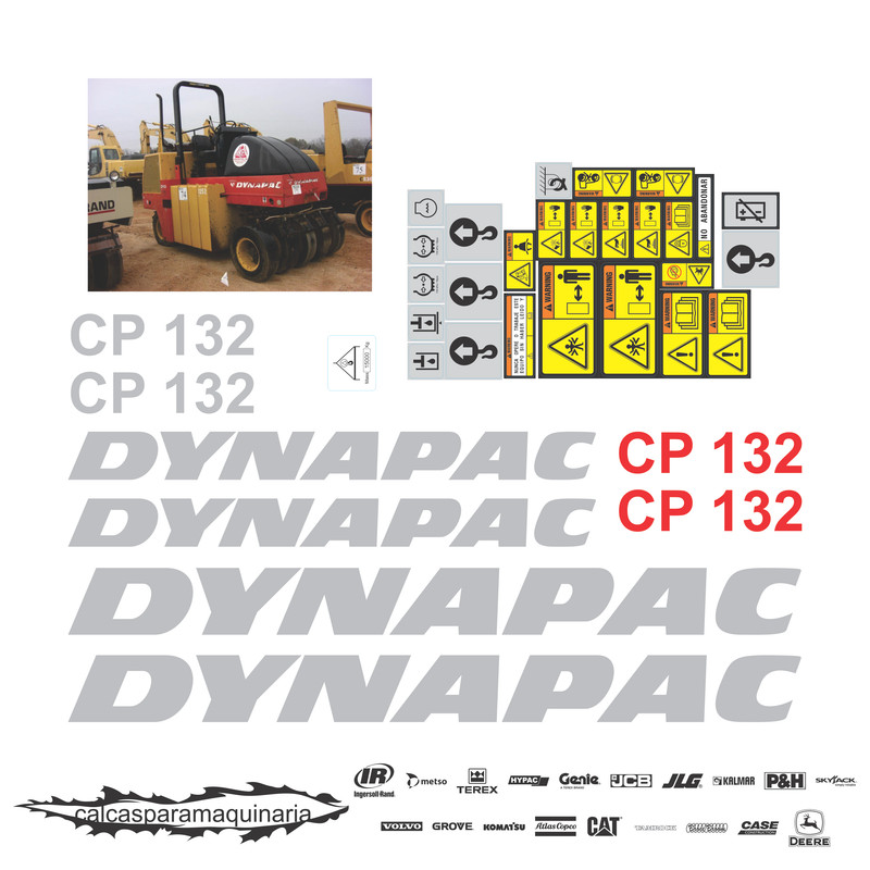 JUEGO DE CALCAS DE RESTAURACION PARA DYNAPAC CP132
