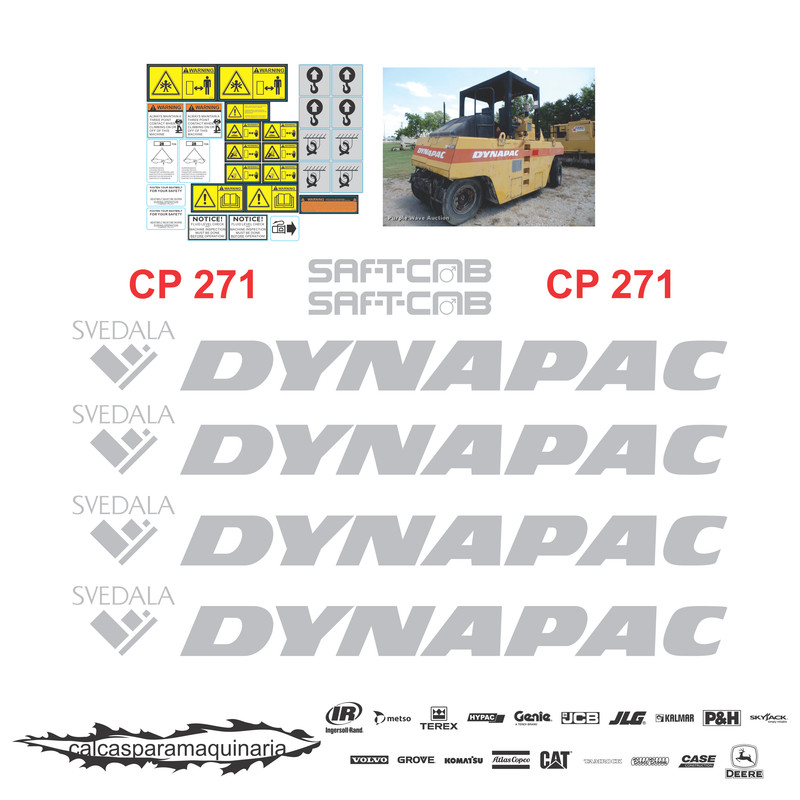 JUEGO DE CALCAS DE RESTAURACION PARA DYNAPAC CP271