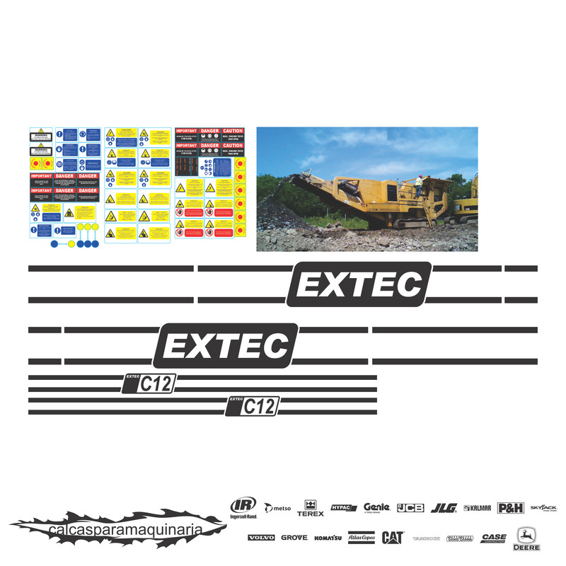 JUEGO DE CALCAS DE RESTAURACION PARA EXTEC C12