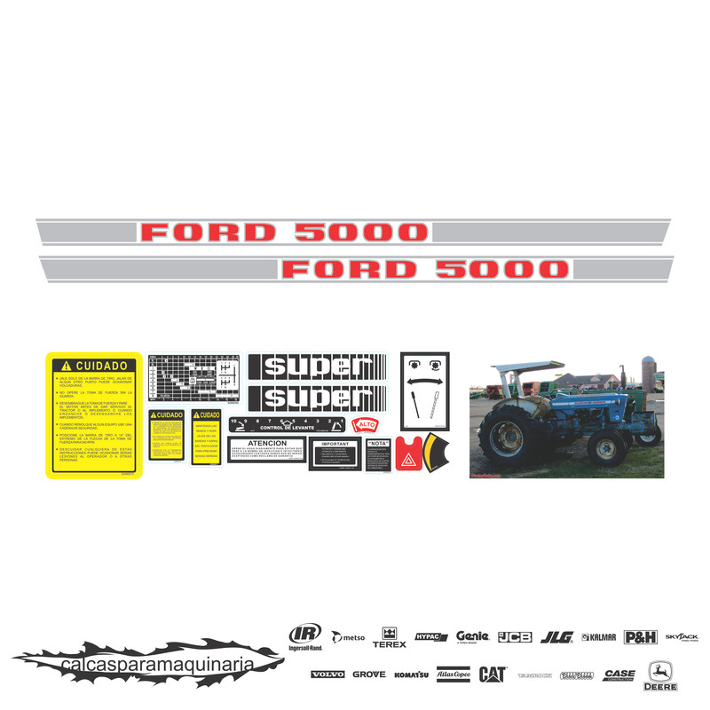 JUEGO DE CALCAS DE RESTAURACION PARA FORD 5000 (2) 