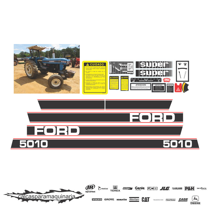 JUEGO DE CALCAS DE RESTAURACION PARA FORD 5010