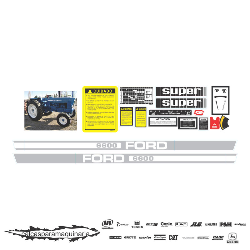 JUEGO DE CALCAS DE RESTAURACION PARA FORD 6600