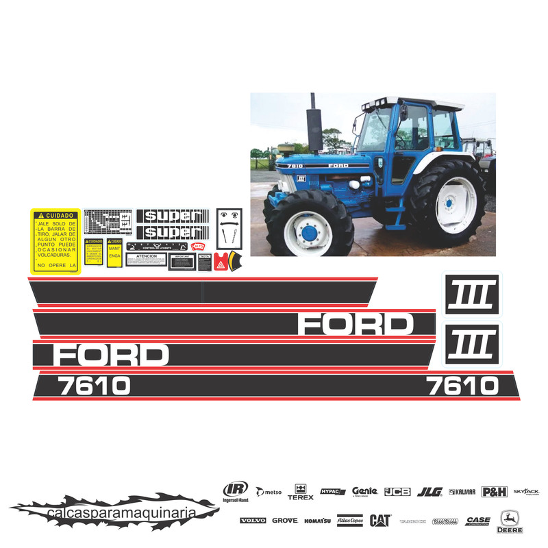 JUEGO DE CALCAS DE RESTAURACION PARA FORD 7610