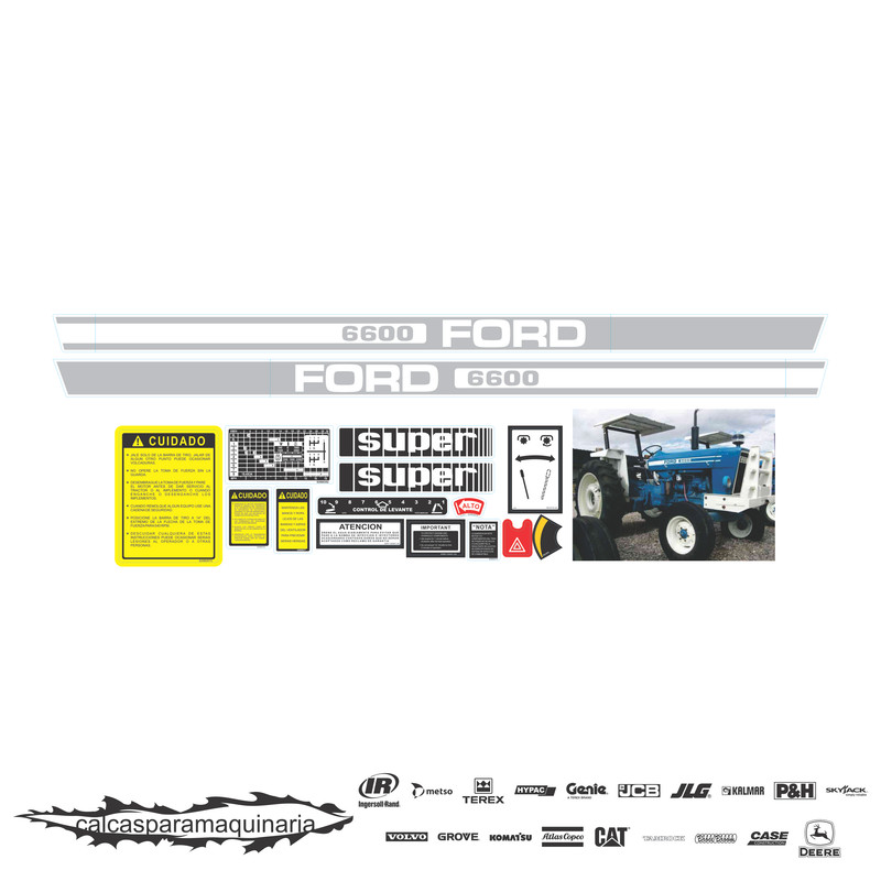 JUEGO DE CALCAS DE RESTAURACION PARA FORD 6600 VJO