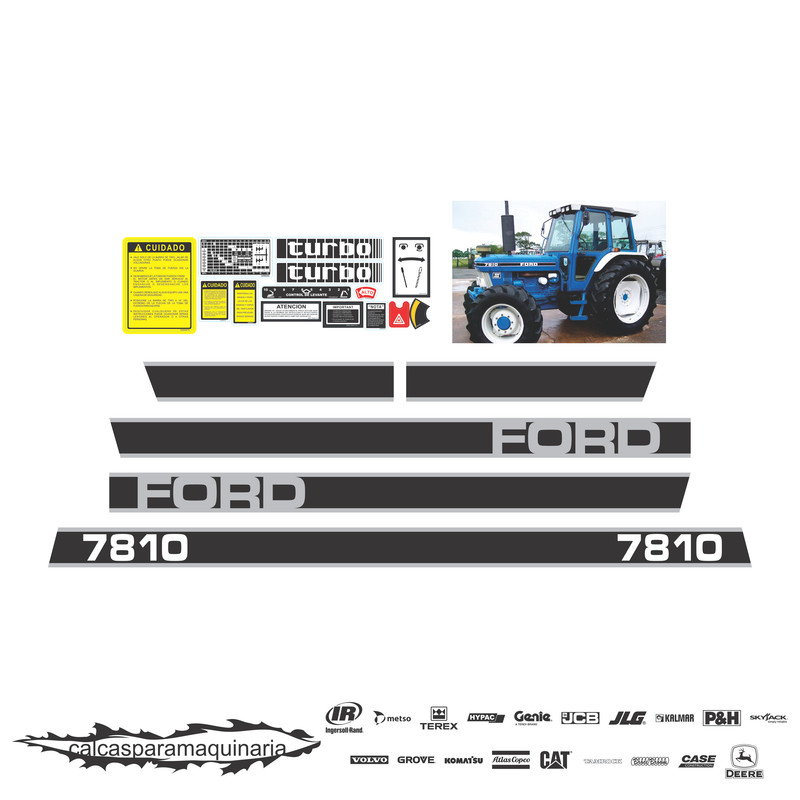 JUEGO DE CALCAS DE RESTAURACION PARA FORD 7810 VJO