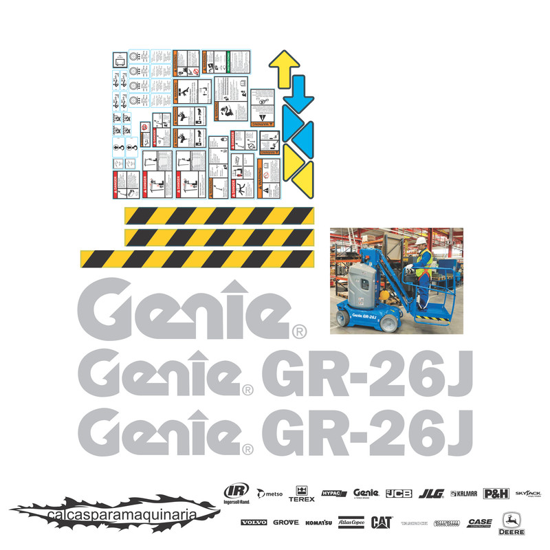 JUEGO DE CALCAS DE RESTAURACION PARA GENIE GR26J