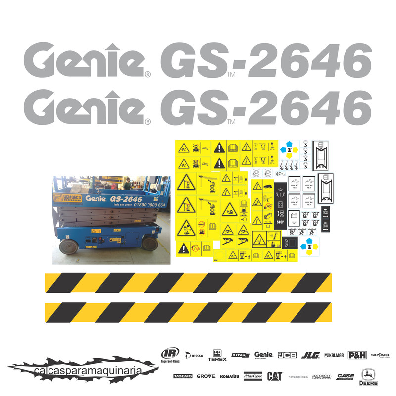 JUEGO DE CALCAS DE RESTAURACION PARA GENIE GS2646