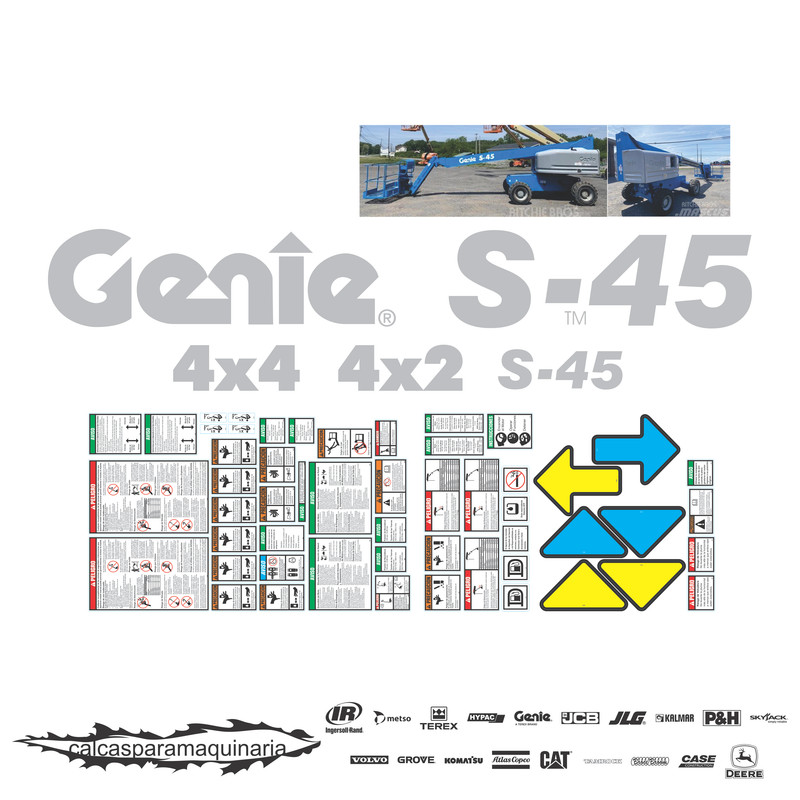 JUEGO DE CALCAS DE RESTAURACION PARA GENIE S45