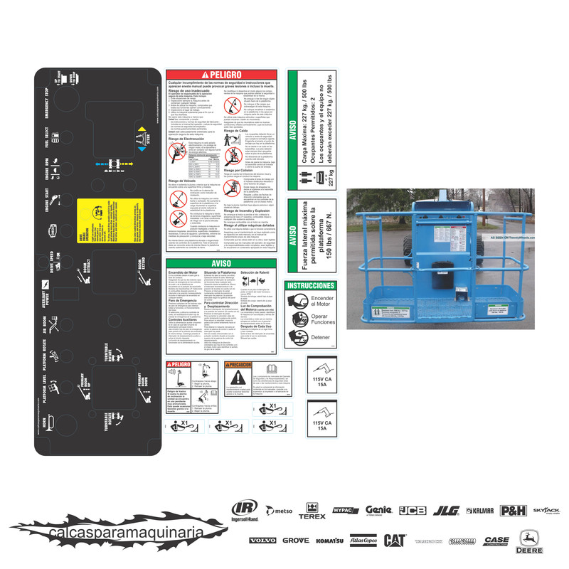 JUEGO DE CALCAS DE RESTAURACION PARA GENIE S65