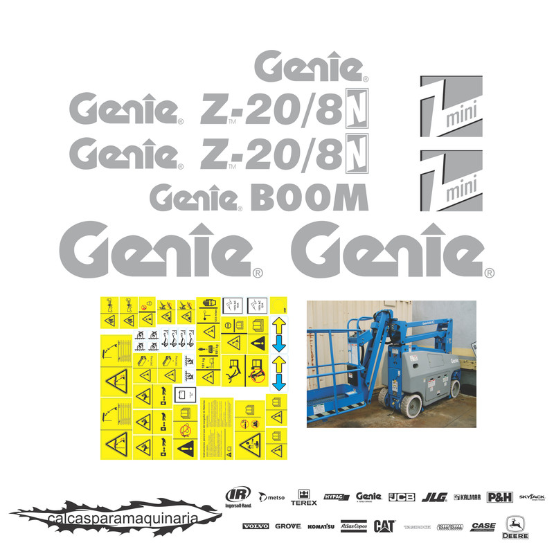 JUEGO DE CALCAS DE RESTAURACION PARA GENIE Z20/8N