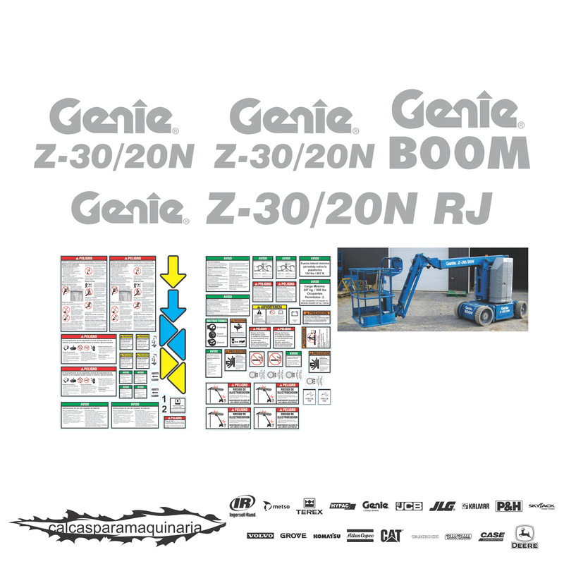 JUEGO DE CALCAS DE RESTAURACION PARA GENIE Z30/20N