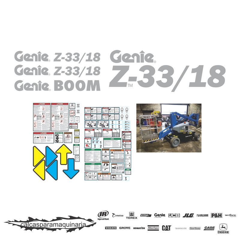 JUEGO DE CALCAS DE RESTAURACION PARA GENIE Z33/18 VJO