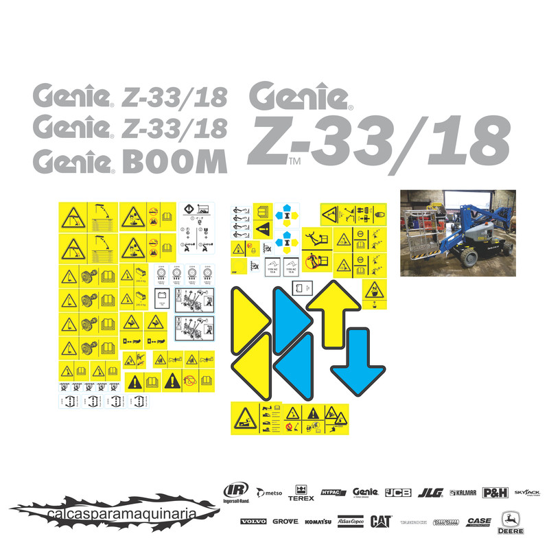 JUEGO DE CALCAS DE RESTAURACION PARA GENIE Z33/18 NVA