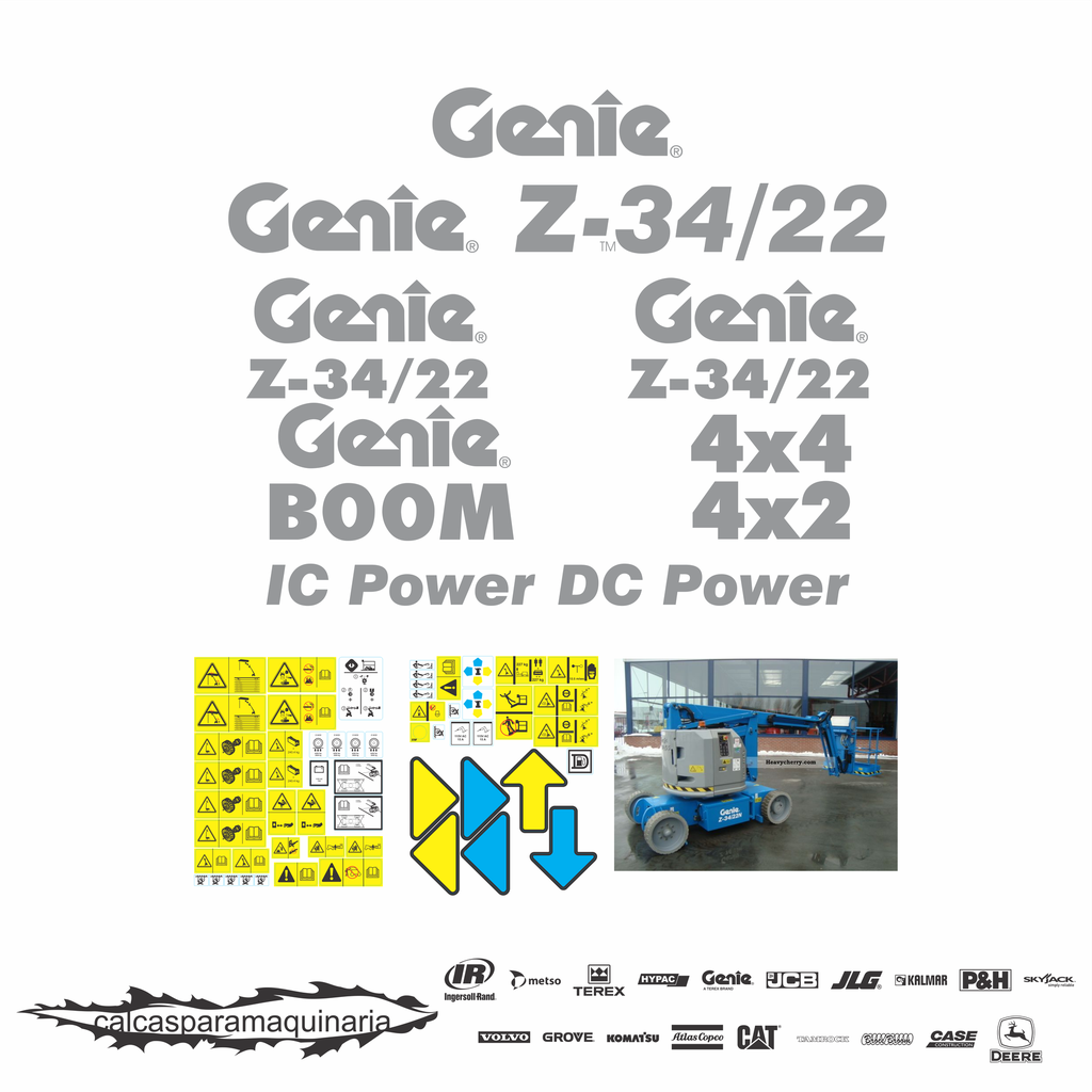 JUEGO DE CALCAS DE RESTAURACION PARA GENIE Z34/22