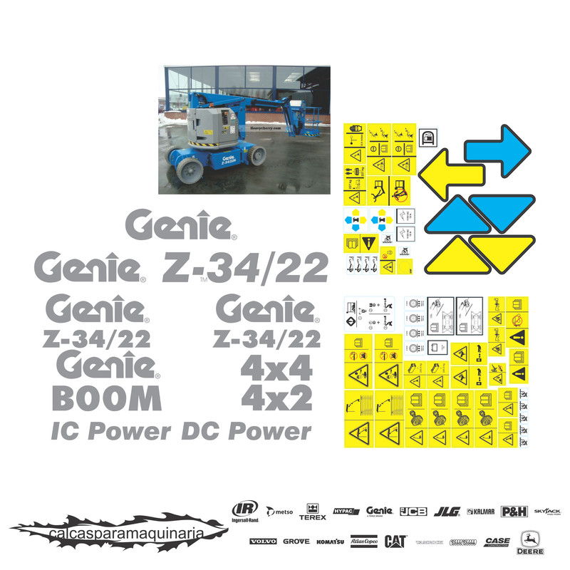 JUEGO DE CALCAS DE RESTAURACION PARA GENIE Z34/22