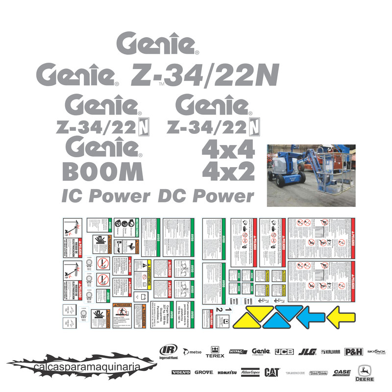 JUEGO DE CALCAS DE RESTAURACION PARA GENIE Z34/22N